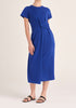 Paisie Midi Cotton Jersey Twist Dress in Royal Blue